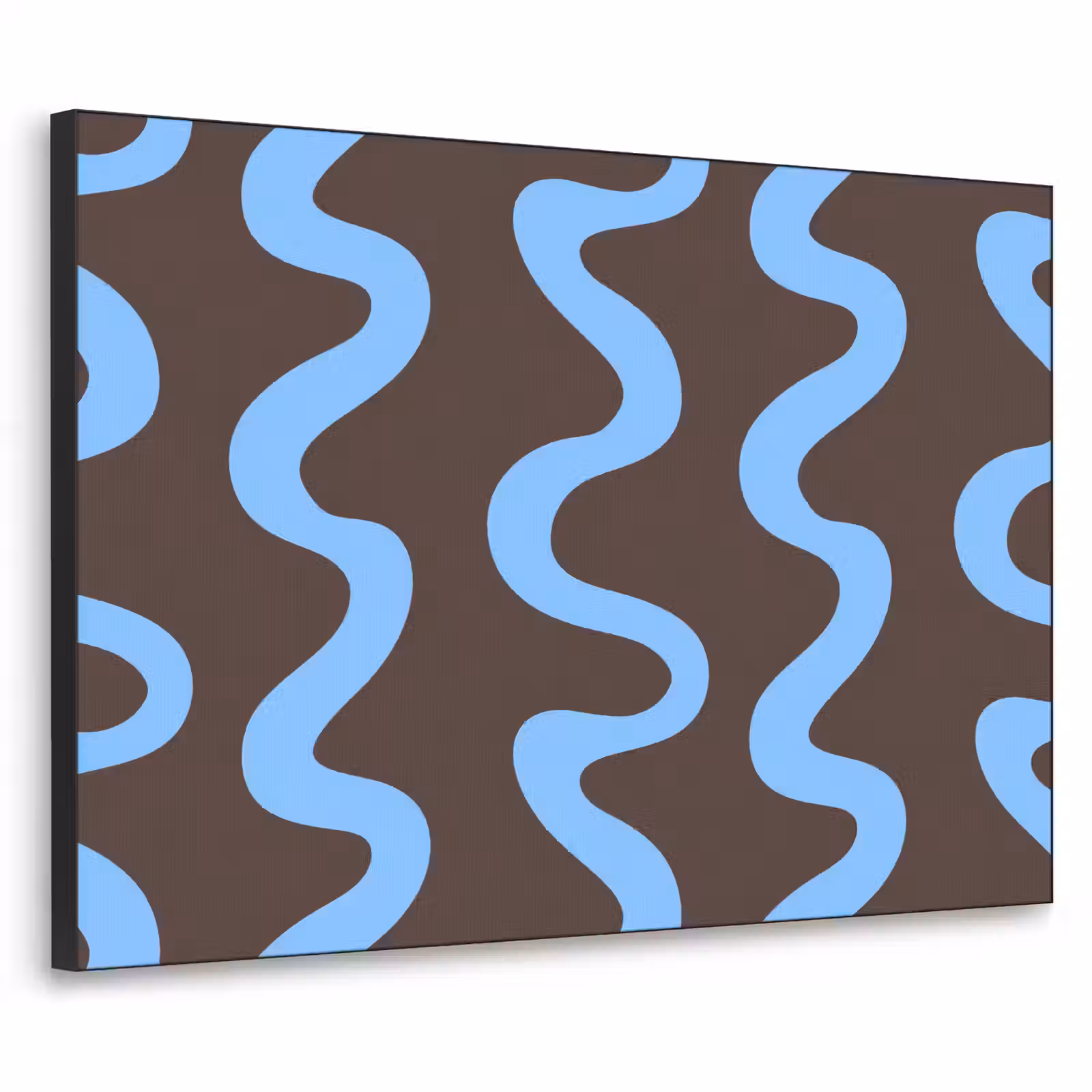 Art Frame - Kronkelende lijnen - Blauw - Bruin - Minimalistisch — 1