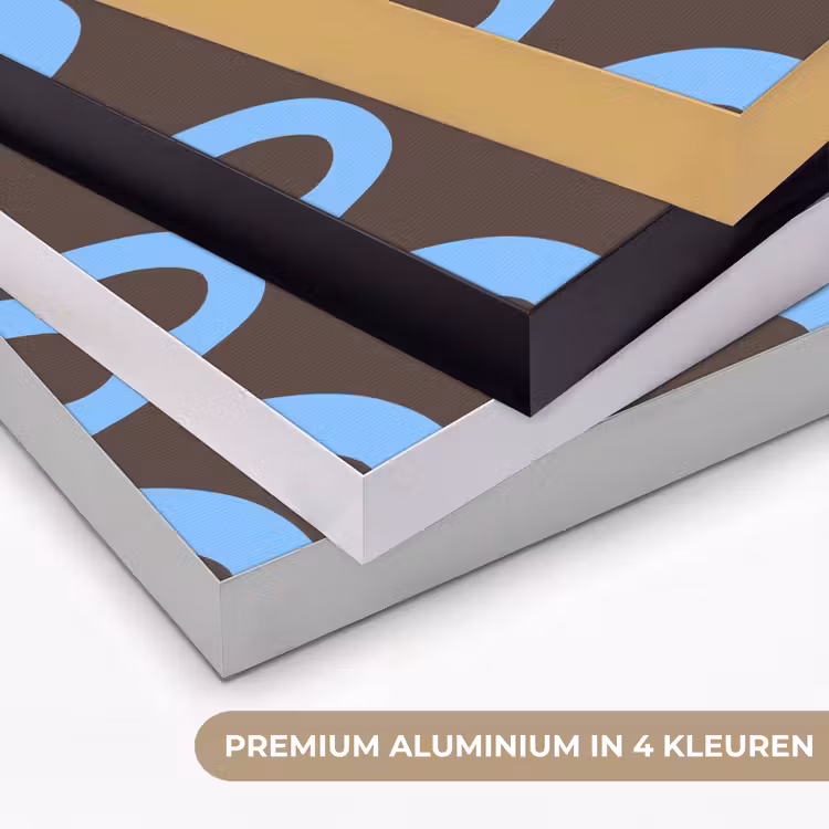 Art Frame - Kronkelende lijnen - Blauw - Bruin - Minimalistisch — 2