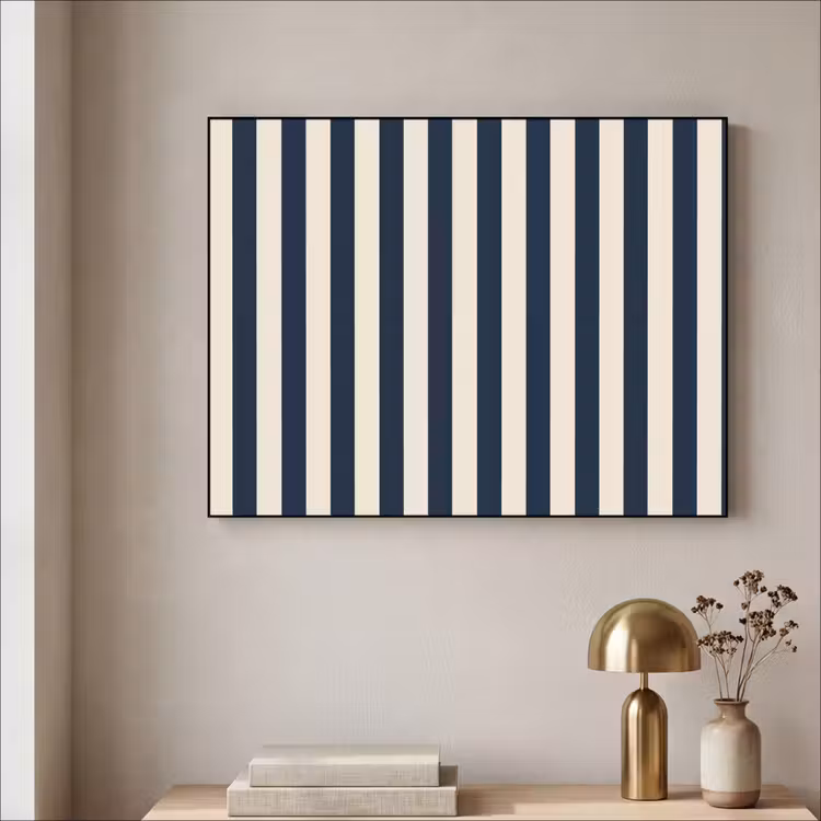 Art Frame - Verticale strepen - Blauw - Crème — 5