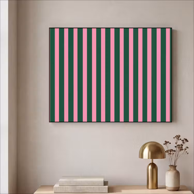 Art Frame - Verticale strepen - Groen - Roze — 5