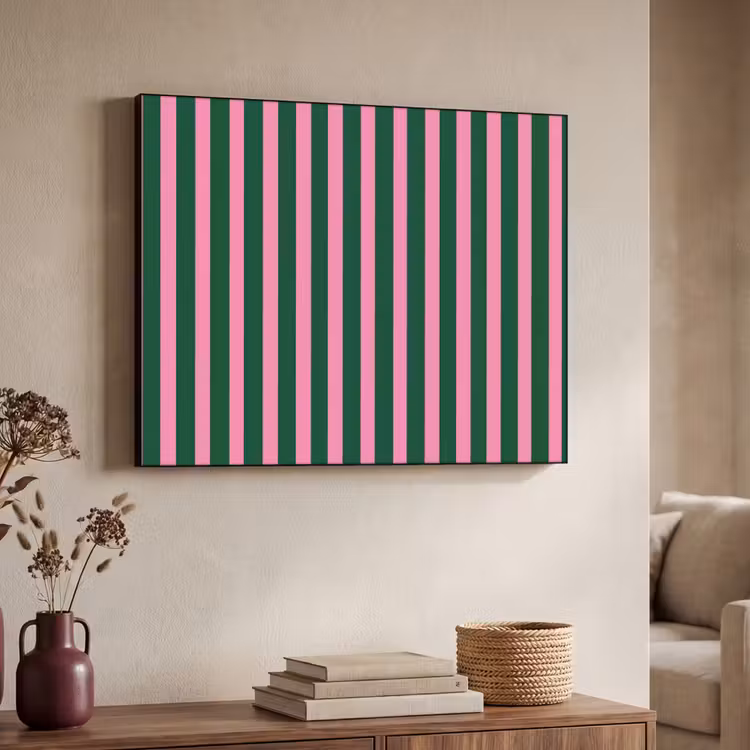 Art Frame - Verticale strepen - Groen - Roze — 7