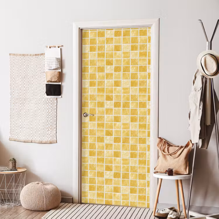 Deursticker - Tegels - Mozaïek - Textuur - Goudgeel — 8