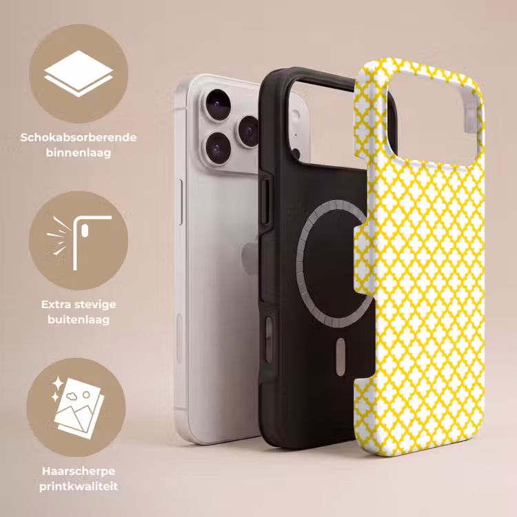 Telefoonhoesje Toughcase - Patroon - Geometrisch - Klassiek - Geel — 3