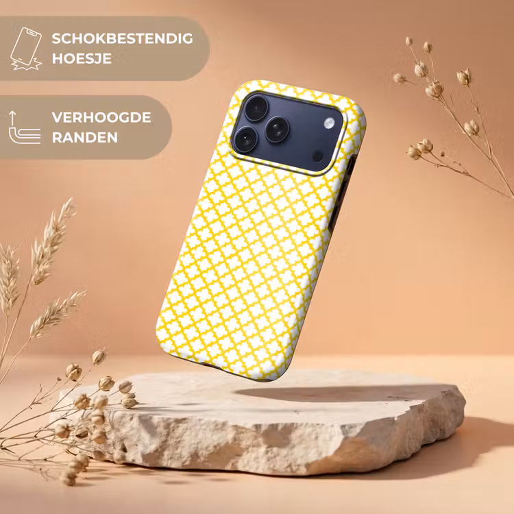 Telefoonhoesje Toughcase - Patroon - Geometrisch - Klassiek - Geel — 5