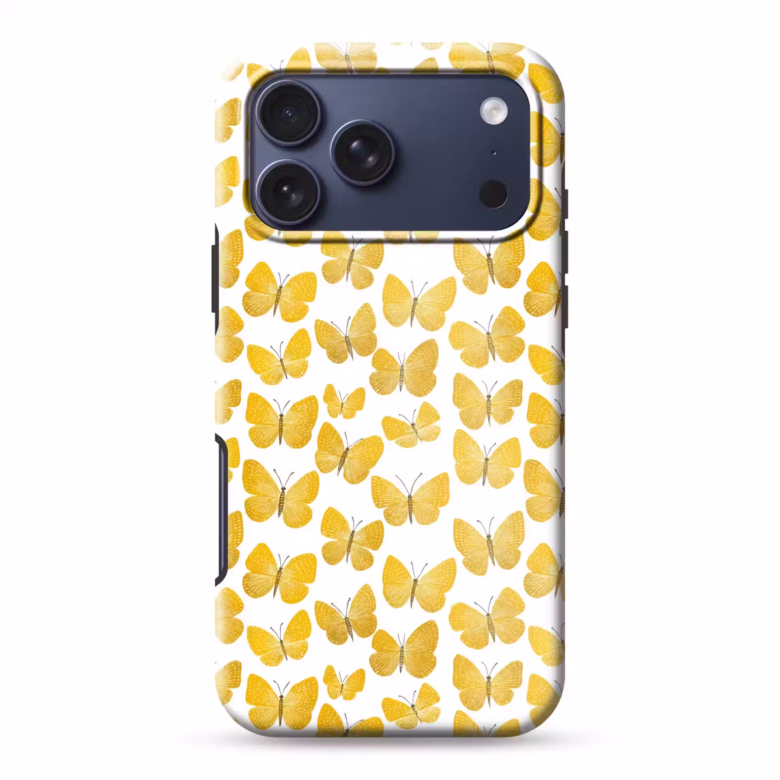 Telefoonhoesje Toughcase - Vlinders - Botanisch - Illustratie - Geel - Wit — 1
