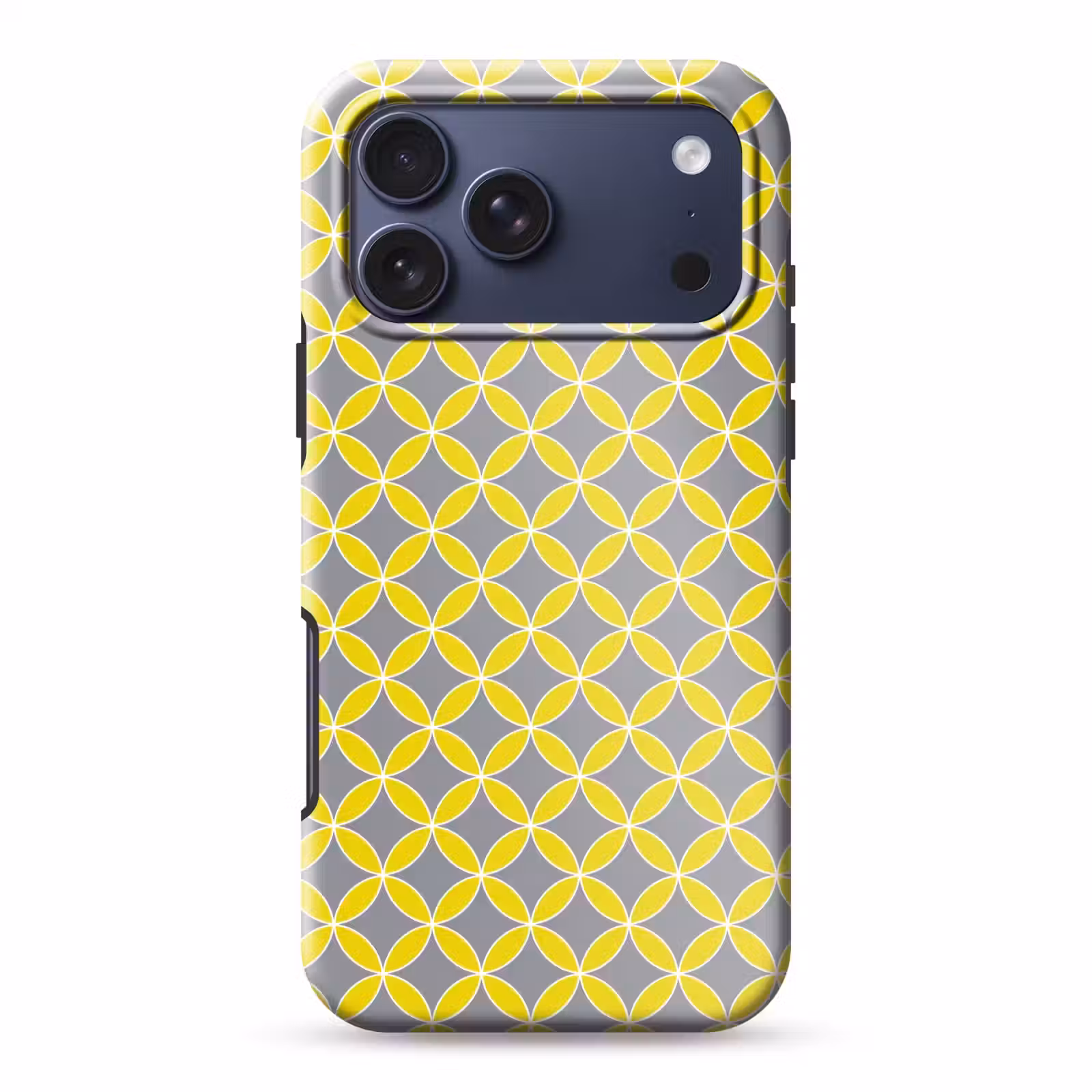 Telefoonhoesje Toughcase - Geometrisch - Cirkels - Modern - Grijs - Geel — 1