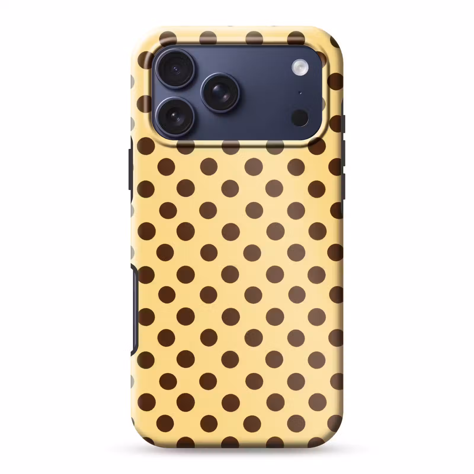 Telefoonhoesje Toughcase - Polka Dot - Stippen - Retro - Geel - Bruin — 1
