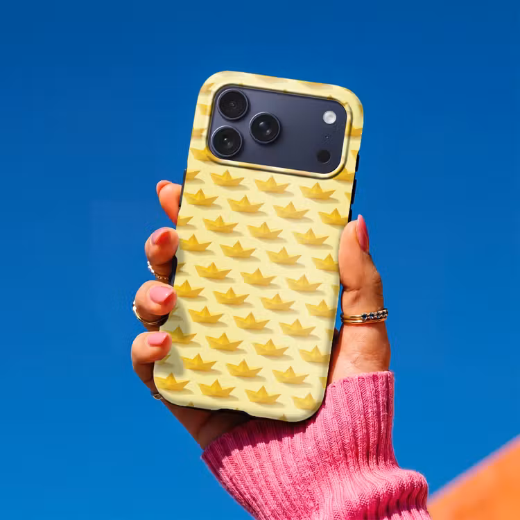 Telefoonhoesje Toughcase - Bootjes - Origami - Creatief - Geel — 2