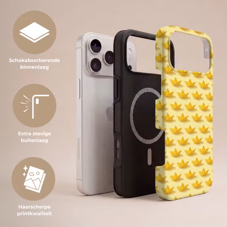 Telefoonhoesje Toughcase - Bootjes - Origami - Creatief - Geel — 3
