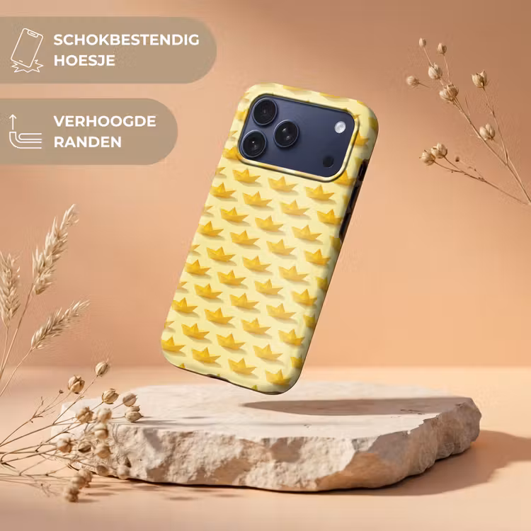 Telefoonhoesje Toughcase - Bootjes - Origami - Creatief - Geel — 5
