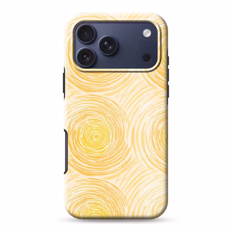 Telefoonhoesje Toughcase - Cirkels - Abstract - Artistiek - Geel — 1