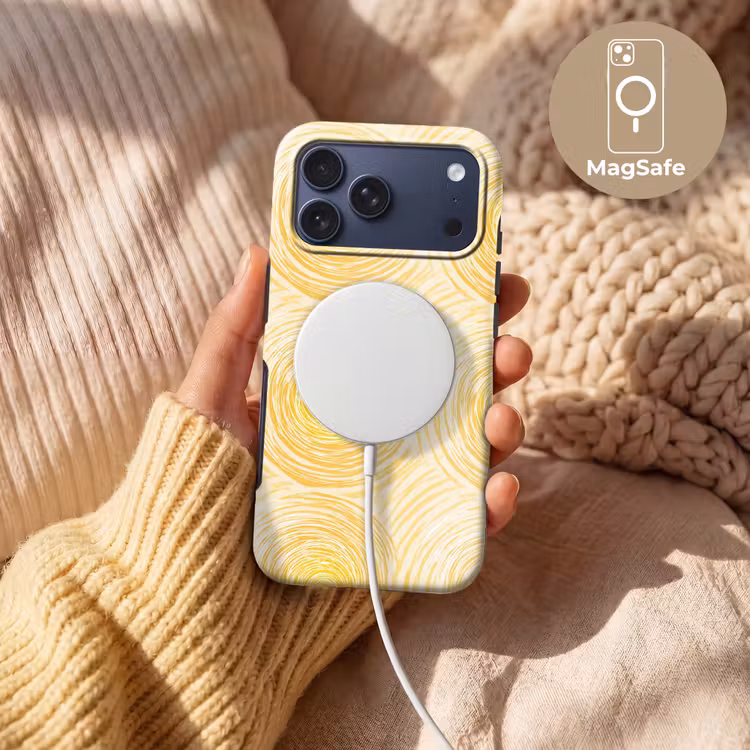 Telefoonhoesje Toughcase - Cirkels - Abstract - Artistiek - Geel — 8