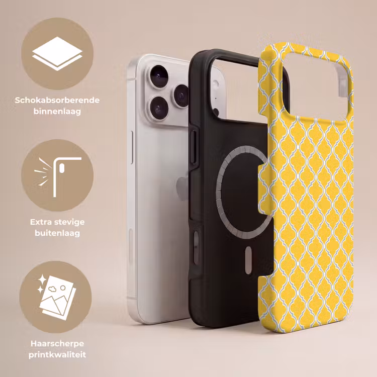 Telefoonhoesje Toughcase - Lantaarn - Arabesk - Elegant - Geel — 3