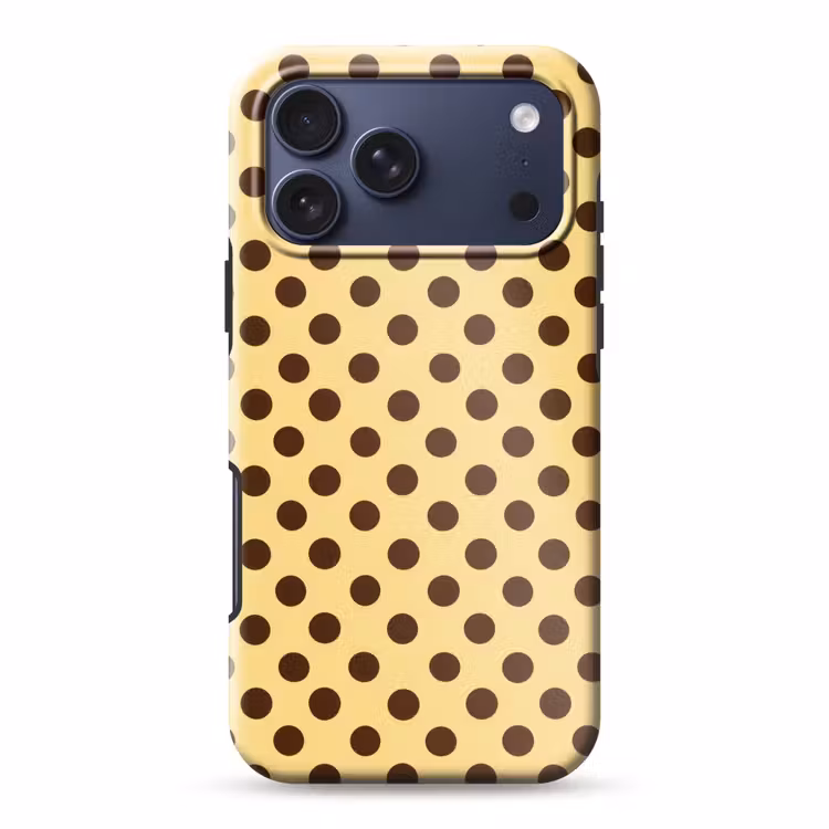 Telefoonhoesje Toughcase - Polka Dot - Stippen - Retro - Geel - Bruin — 1