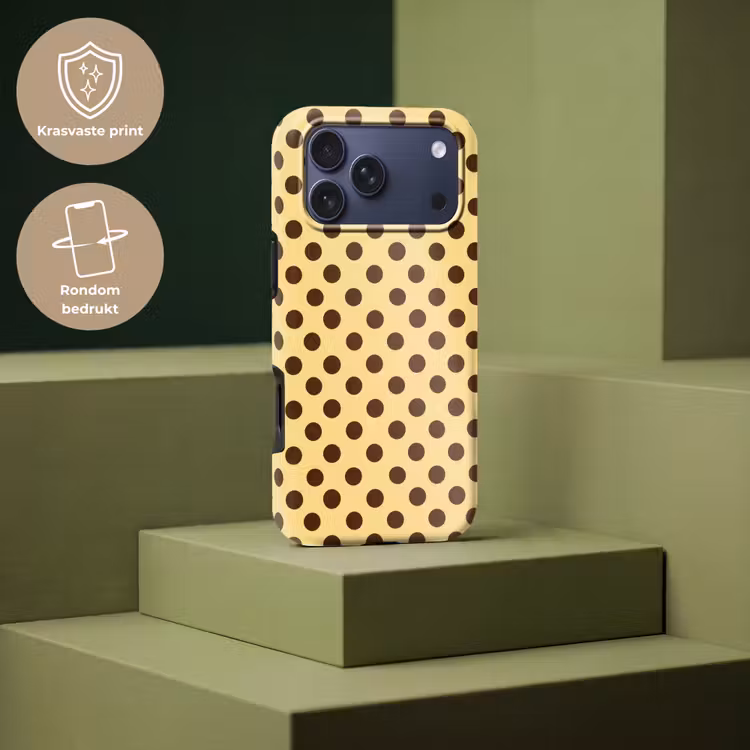 Telefoonhoesje Toughcase - Polka Dot - Stippen - Retro - Geel - Bruin — 7