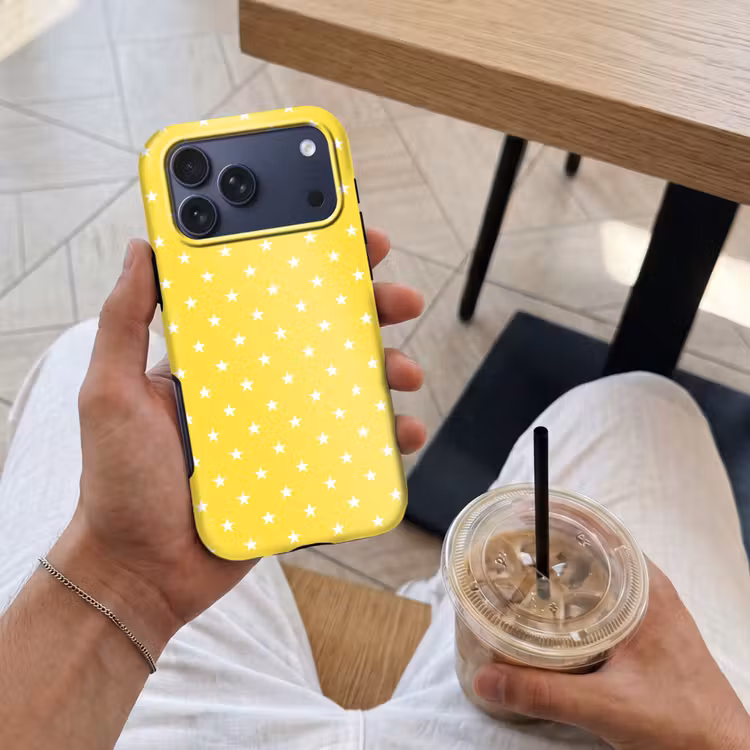 Telefoonhoesje Toughcase - Sterren - Patroon - Minimalistisch - Geel — 4