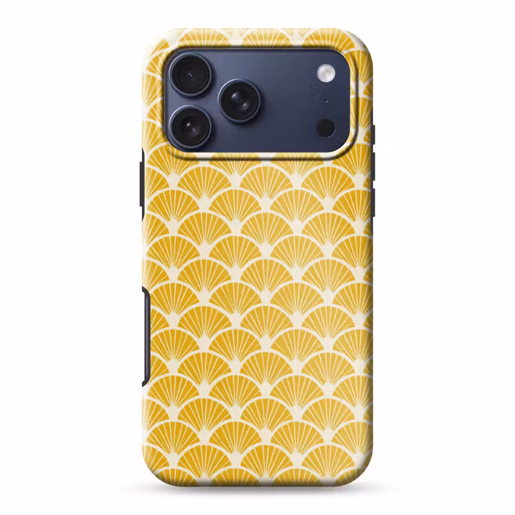 Telefoonhoesje Toughcase - Waaiers - Art Deco - Retro - Okergeel — 1