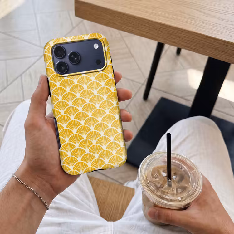 Telefoonhoesje Toughcase - Waaiers - Art Deco - Retro - Okergeel — 4