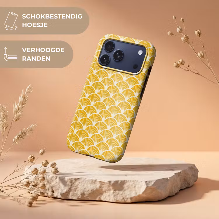 Telefoonhoesje Toughcase - Waaiers - Art Deco - Retro - Okergeel — 5