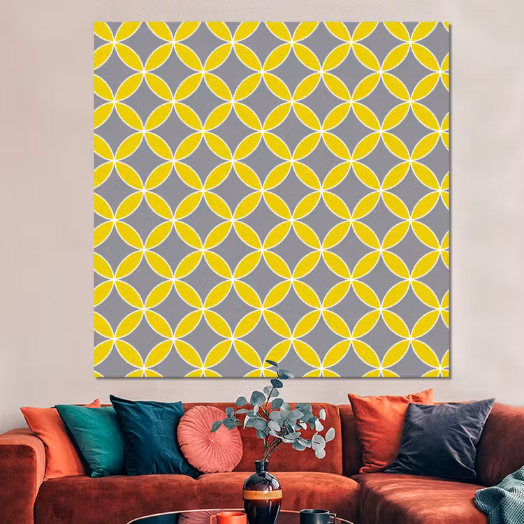 Forex - Geometrisch - Cirkels - Modern - Grijs - Geel — 3