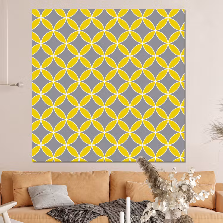 Forex - Geometrisch - Cirkels - Modern - Grijs - Geel — 4