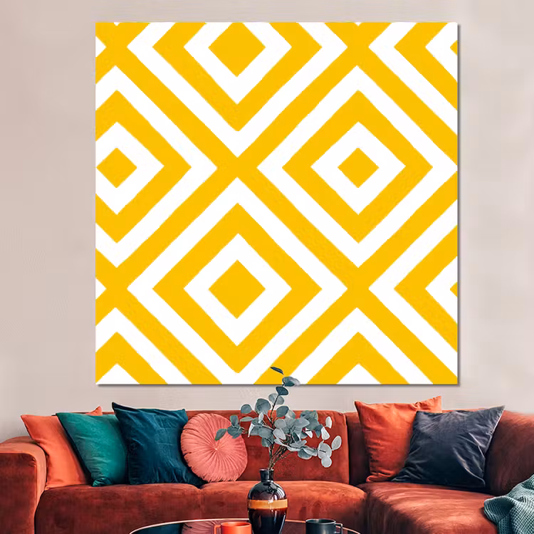Forex - Geometrisch - Lijnen - Modern - Geel - Wit — 3