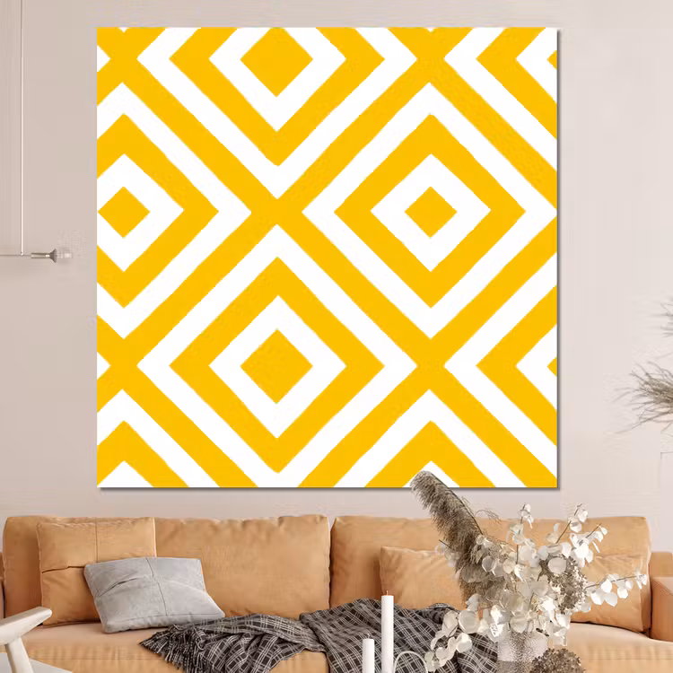 Forex - Geometrisch - Lijnen - Modern - Geel - Wit — 4