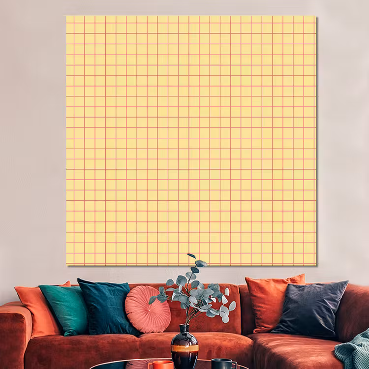 Forex - Ruitjes - Grid - Minimalistisch - Geel - Roze — 3