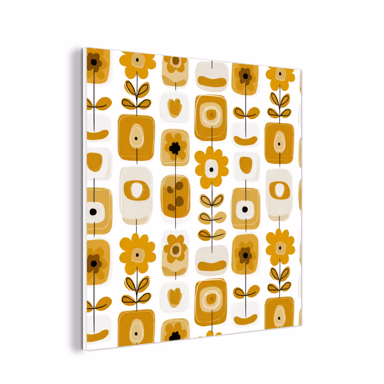 Forex - Retro - Abstract - Bloemen - Okergeel — 1