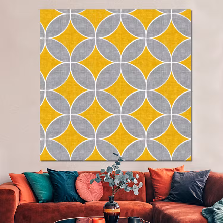 Forex - Geometrisch - Cirkels - Textuur - Grijs - Geel — 3