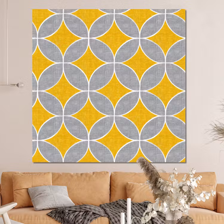 Forex - Geometrisch - Cirkels - Textuur - Grijs - Geel — 4