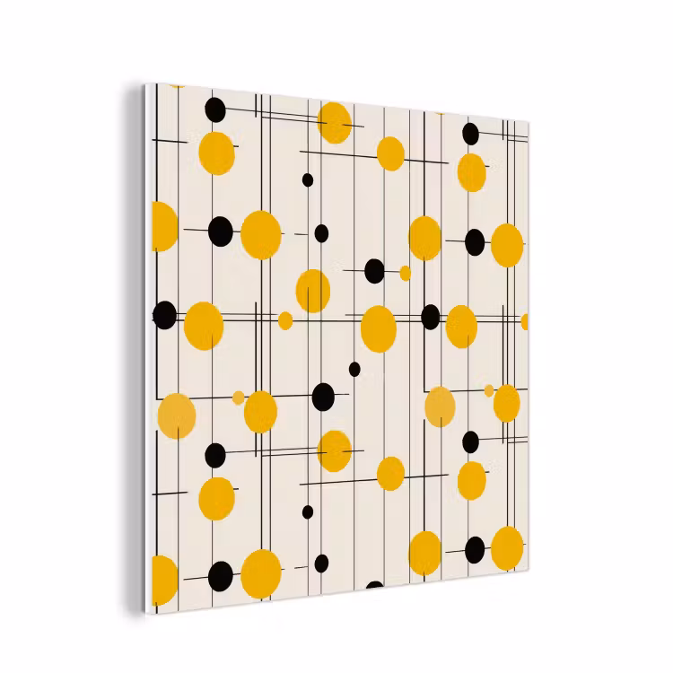 Forex - Geometrisch - Retro - Lijnen - Okergeel - Zwart — 1