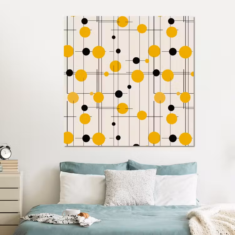 Forex - Geometrisch - Retro - Lijnen - Okergeel - Zwart — 2