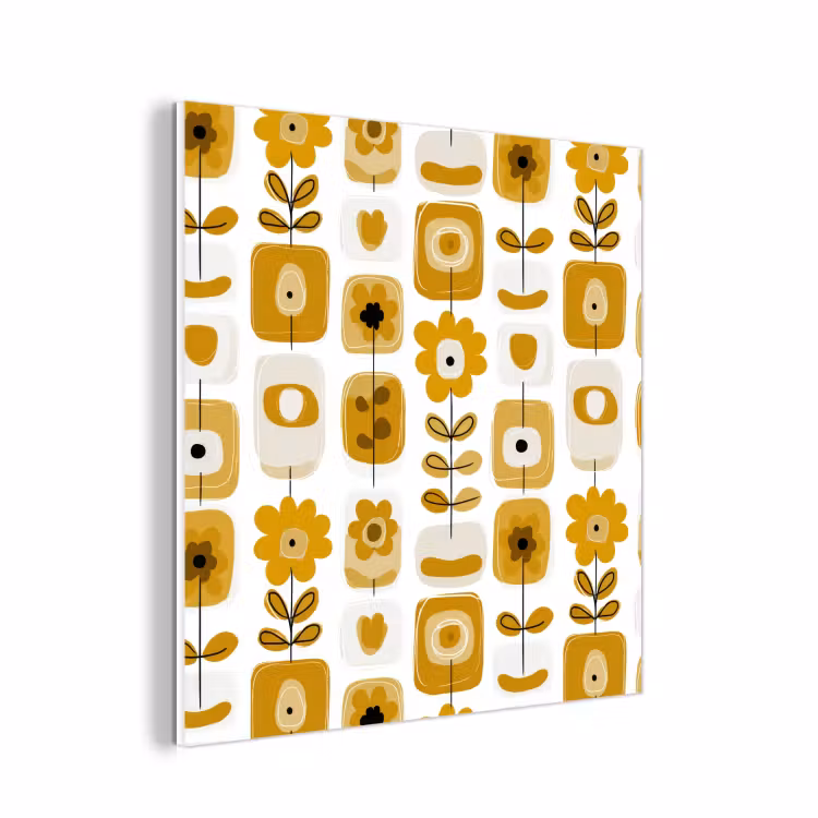 Forex - Retro - Abstract - Bloemen - Okergeel — 1