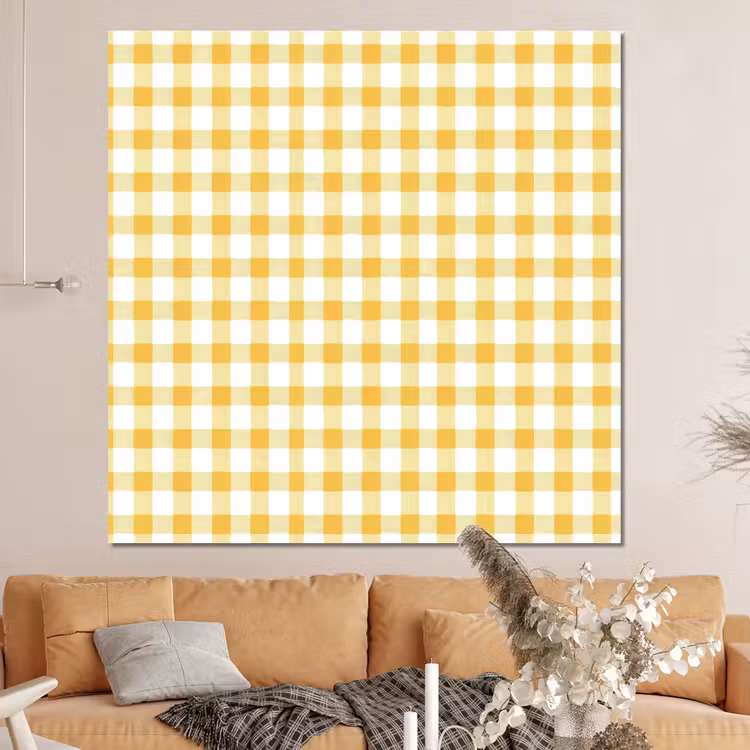 Forex - Ruit - Gingham - Klassiek - Geel en Wit — 4