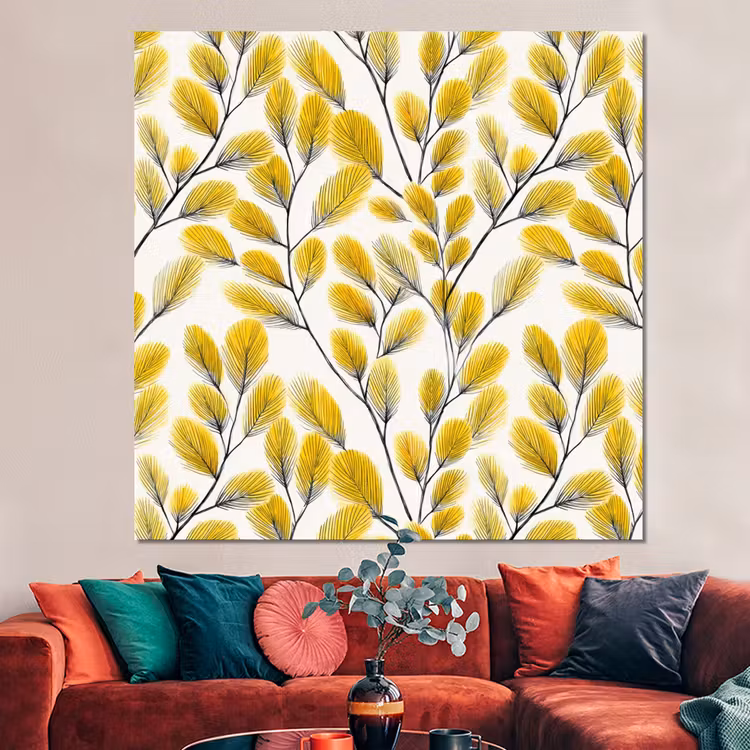 Forex - Bladeren - Botanisch - Elegant - Geel - Zwart — 3