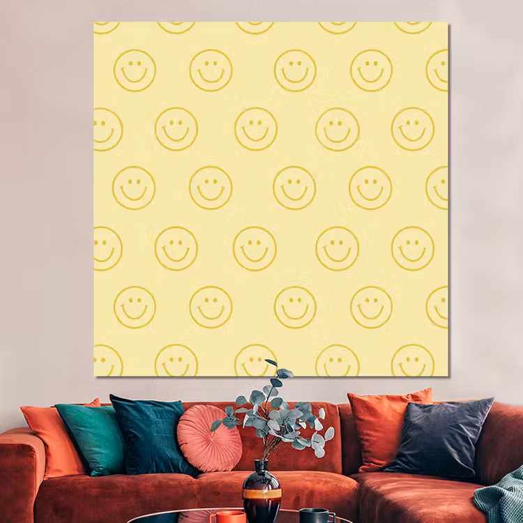 Forex - Smileys - Patroon - Retro - Zachtgeel — 3