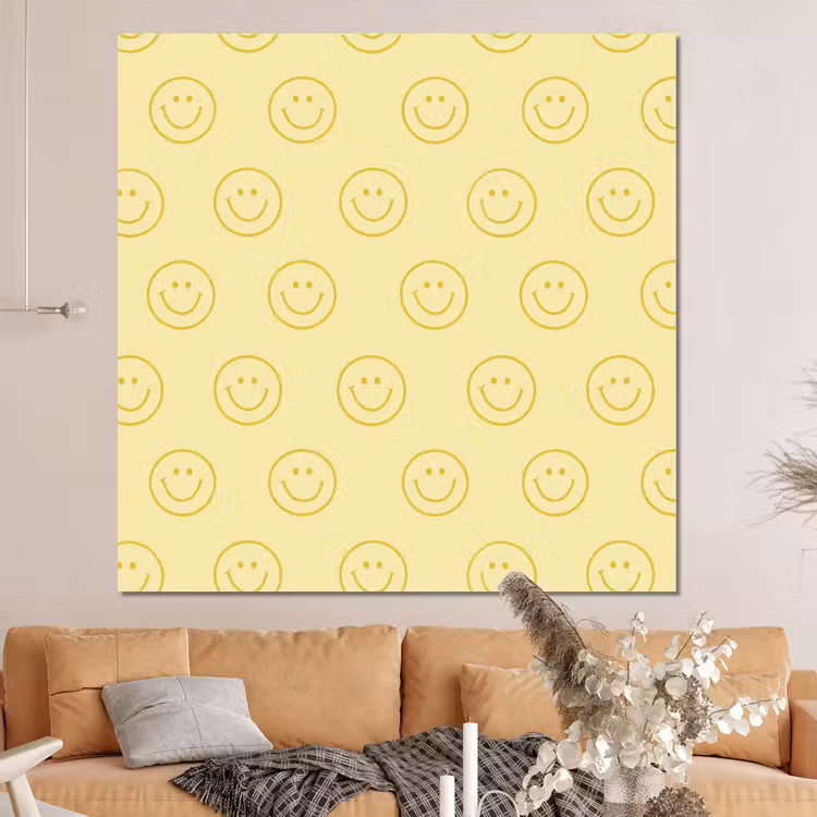 Forex - Smileys - Patroon - Retro - Zachtgeel — 4