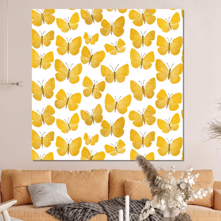 Forex - Vlinders - Botanisch - Illustratie - Geel - Wit — 4