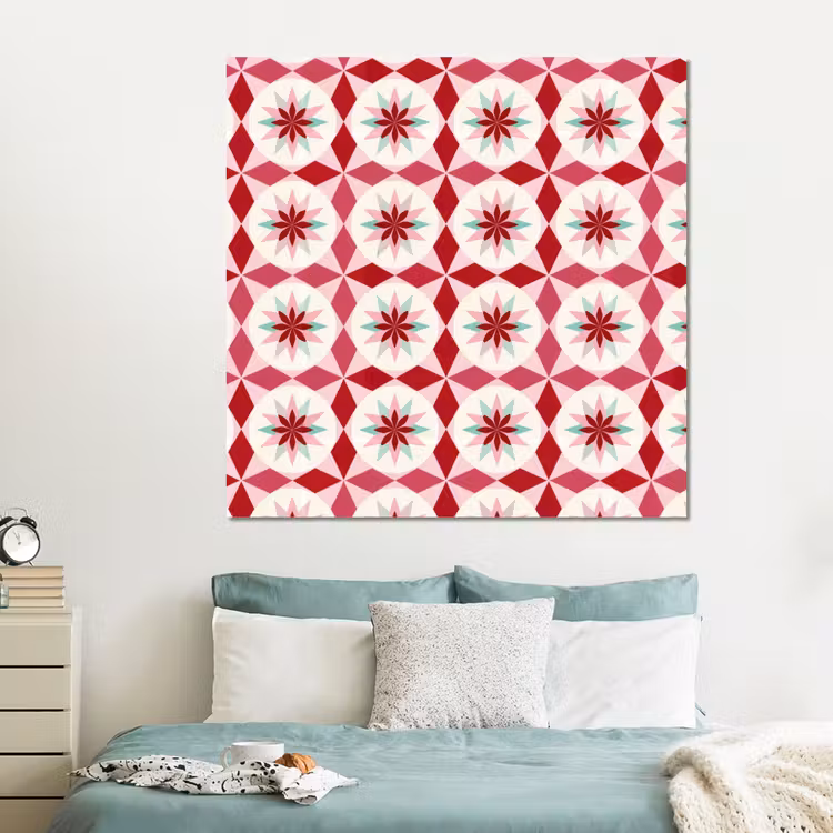 Forex - Tegelpatroon - Sterren - Retro - Roze - Mintgroen — 2