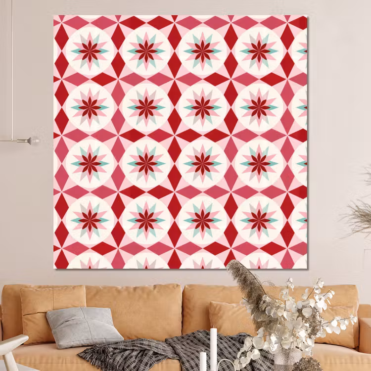Forex - Tegelpatroon - Sterren - Retro - Roze - Mintgroen — 4