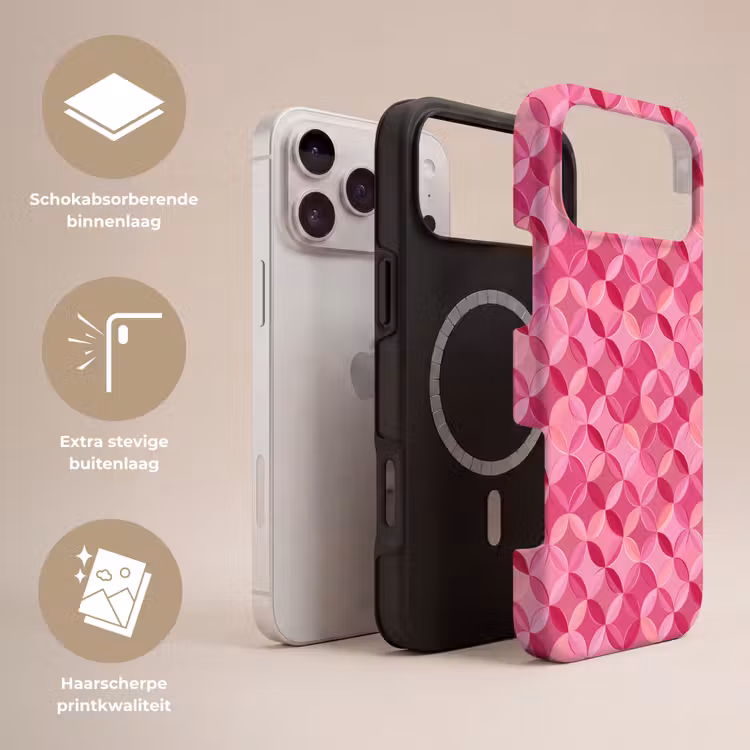 Telefoonhoesje Toughcase - Geometrisch - Mozaïek - Modern - Roze — 3