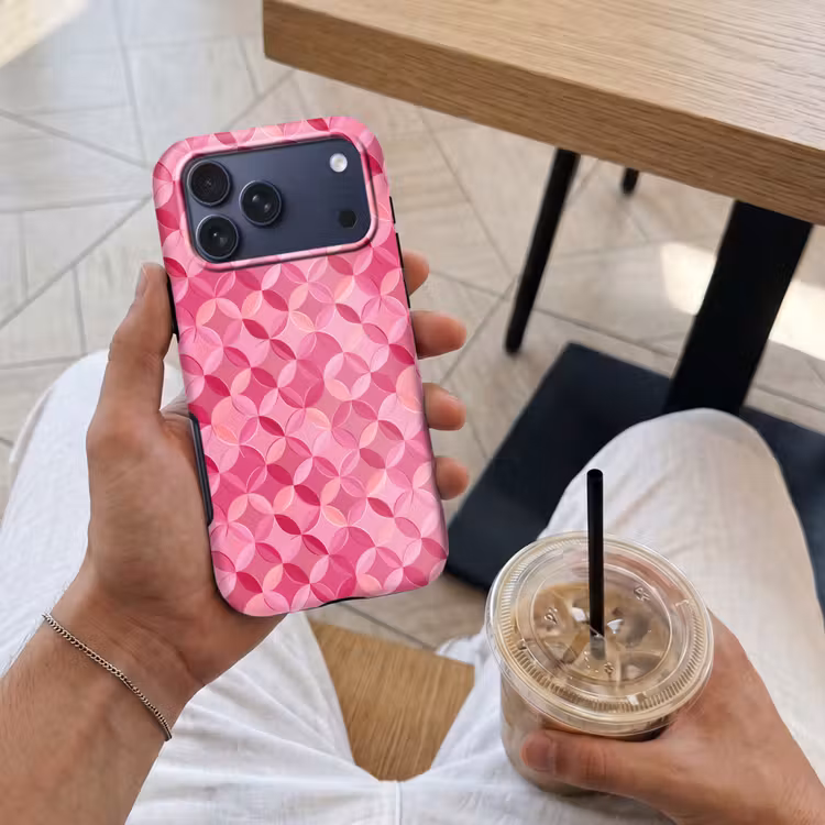 Telefoonhoesje Toughcase - Geometrisch - Mozaïek - Modern - Roze — 4