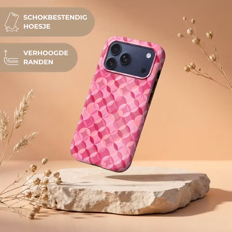 Telefoonhoesje Toughcase - Geometrisch - Mozaïek - Modern - Roze — 5