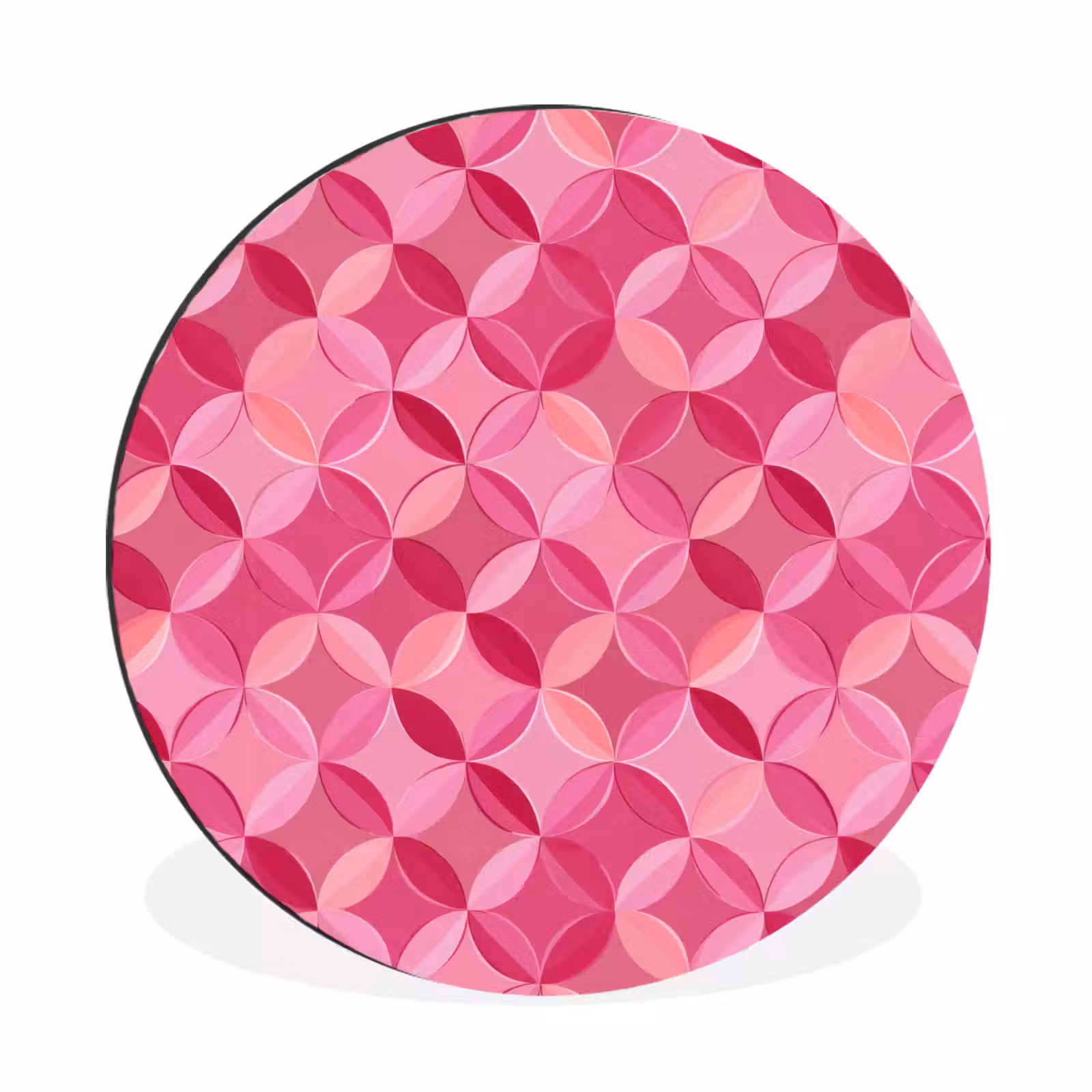 Wandcirkel - Aluminium - Geometrisch - Mozaïek - Modern - Roze — 1