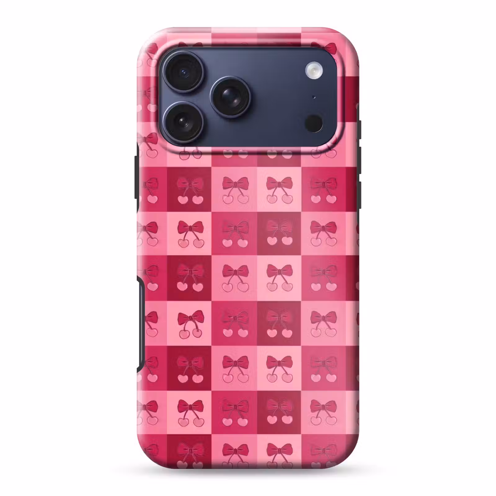 Telefoonhoesje Toughcase - Kersen - Strikjes - Speels - Roze - Bordeaux — 1