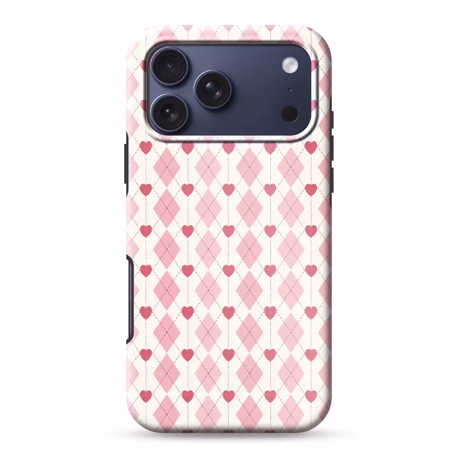 Telefoonhoesje Toughcase - Ruiten - Klassiek - Roze - Wit — 1