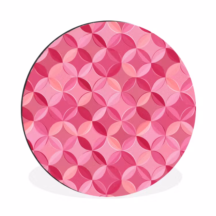 Wandcirkel - Aluminium - Geometrisch - Mozaïek - Modern - Roze — 1