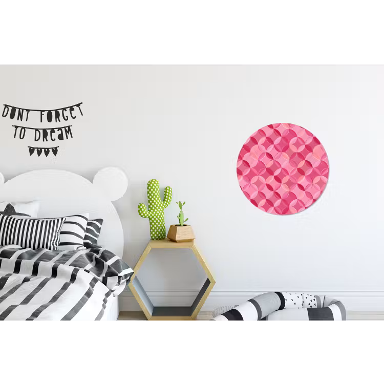 Wandcirkel - Aluminium - Geometrisch - Mozaïek - Modern - Roze — 5