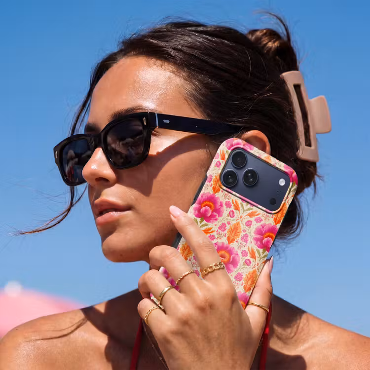 Telefoonhoesje Toughcase - Bloemen - Barok - Roze - Oranje — 6
